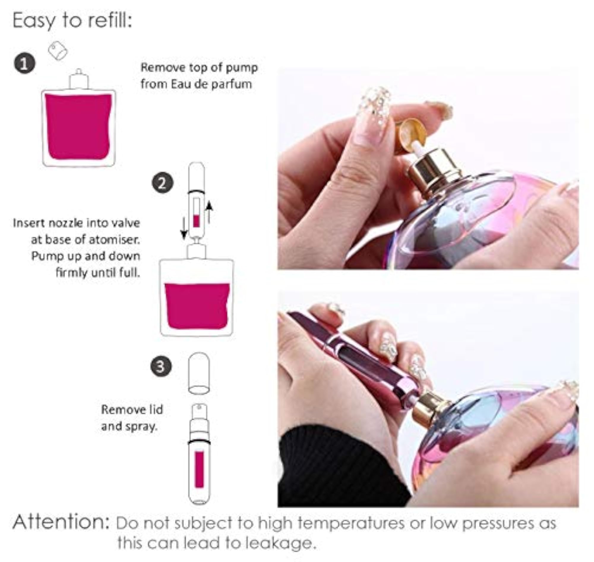 Hero's Mini Refillable Perfume Atomizer, 5ml